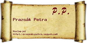 Prazsák Petra névjegykártya
