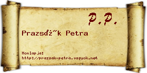 Prazsák Petra névjegykártya